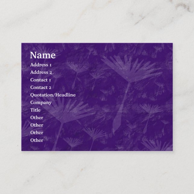 Brushy Rock Dandylion Clock - Purple - Customised Business Card (Front)