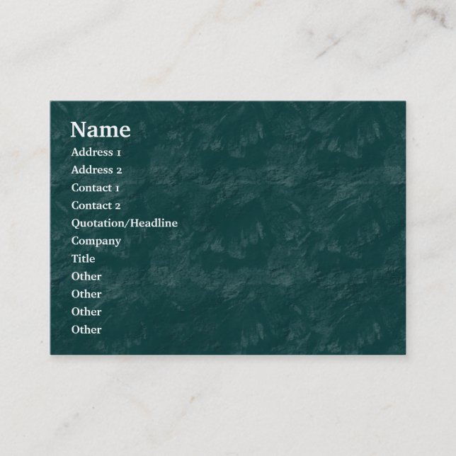 Brushy Rock - Dark Turquoise - Customised Business Card (Front)