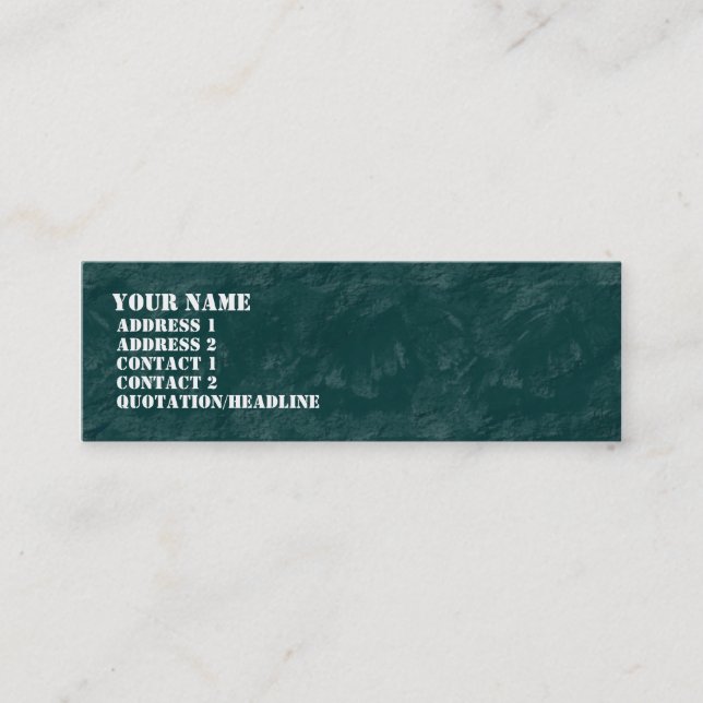 Brushy Rock - Dark Turquoise Mini Business Card (Front)