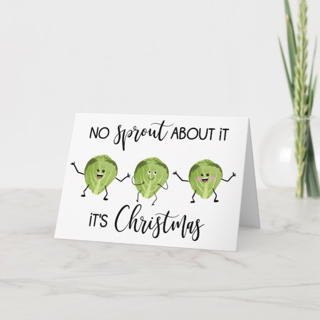 brussel sprout funny christmas greetings green card (Front)