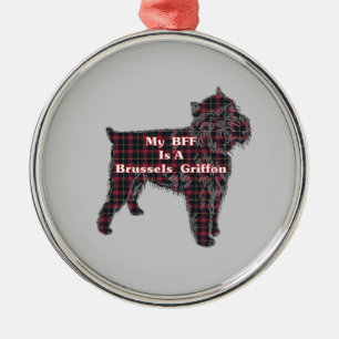 Brussells Griffon BFF Metal Tree Decoration