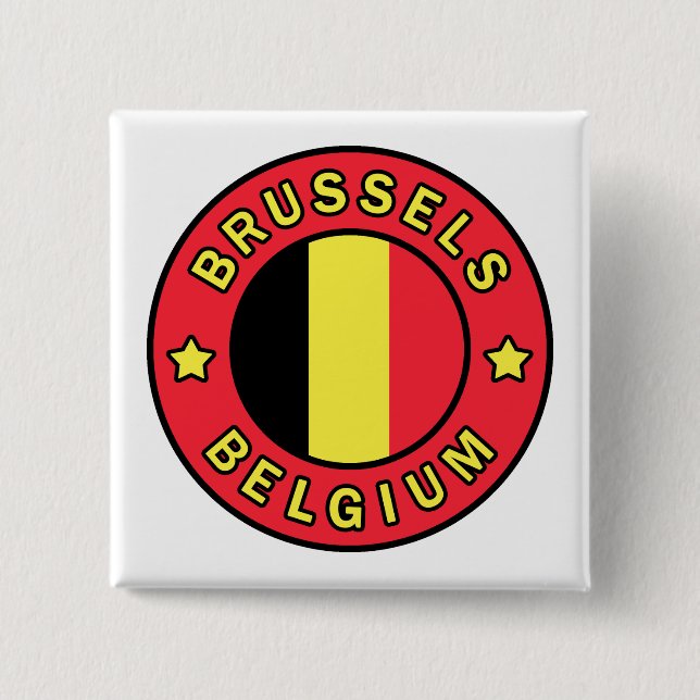 Brussels Belgium 15 Cm Square Badge (Front)