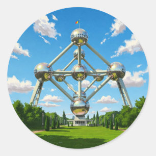 Brussels Belgium Atomium Travel Classic Round Sticker