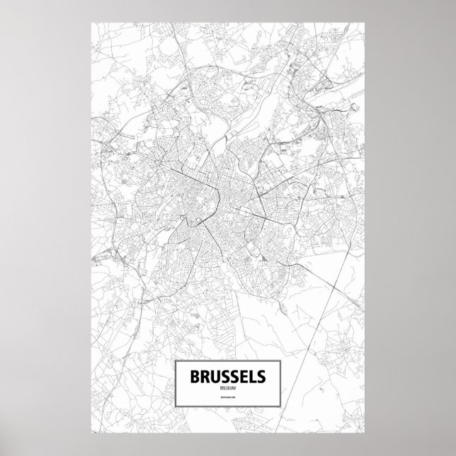 Brussels, Belgium (black on white) Poster (Front)