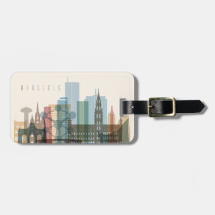 Brussels, Belgium   City Skyline Luggage Tag