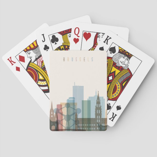 Brussels, Belgium | City Skyline Playing Cards (Back)