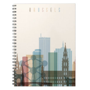 Brussels, Belgium   City Skyline Spiral Notebook