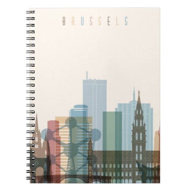 Brussels, Belgium | City Skyline Spiral Notebook (Front)