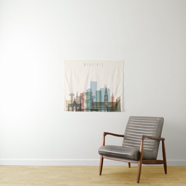 Brussels, Belgium | City Skyline Tapestry (In Situ (Horizontal))