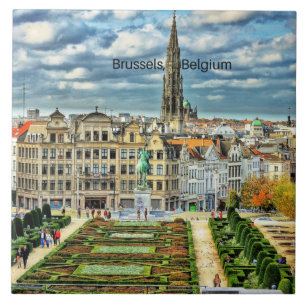 Brussels, Belgium cityscape photo Tile