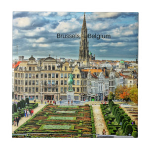 Brussels, Belgium cityscape Tile