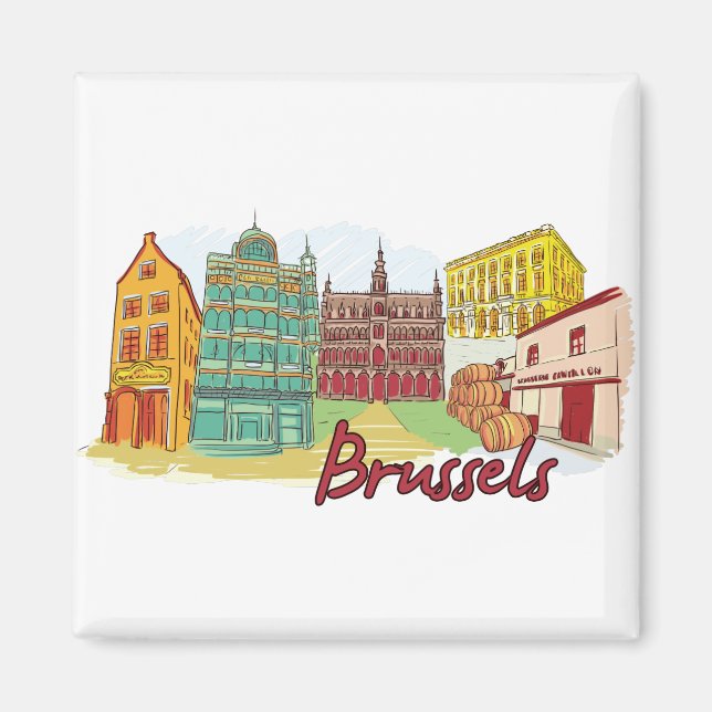 Brussels, Belgium Famous City Magnet (Front)