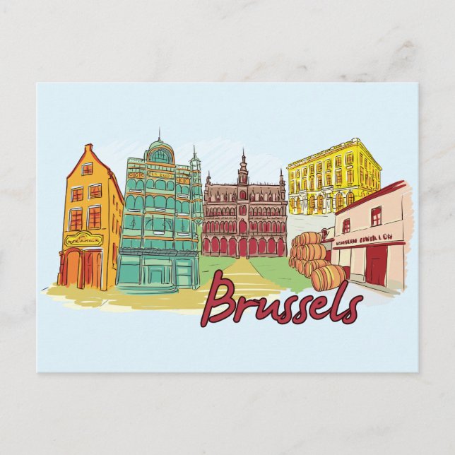 Brussels, Belgium Famous City Postcard (Front)