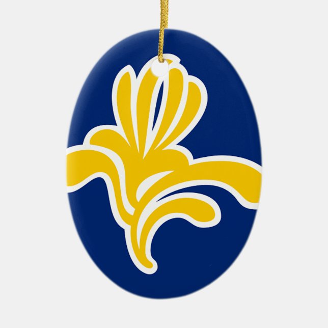 Brussels (Belgium) Flag Ceramic Tree Decoration (Front)