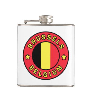 Brussels Belgium Hip Flask