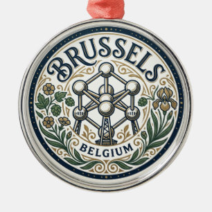 Brussels Belgium Metal Tree Decoration
