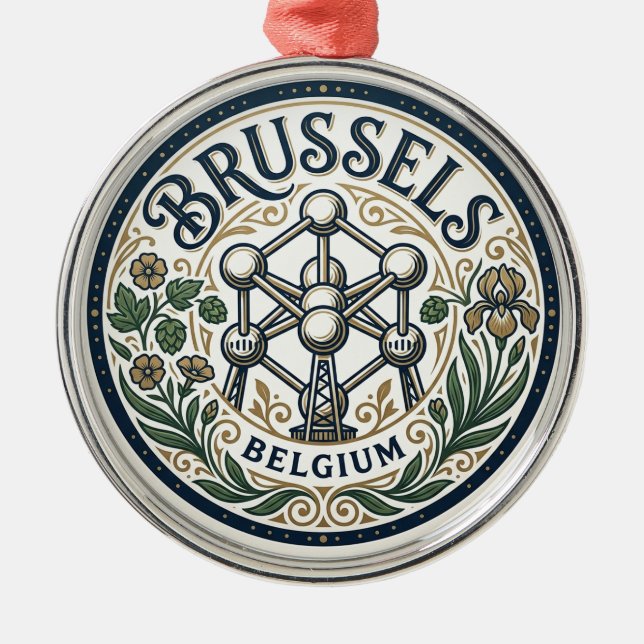 Brussels Belgium Metal Tree Decoration (Front)