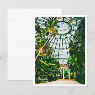 Brussels Belgium Oil Paint City Landscape Postcard