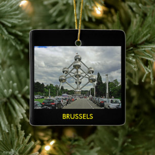Brussels Belgium Scenic Square Christmas Ornament