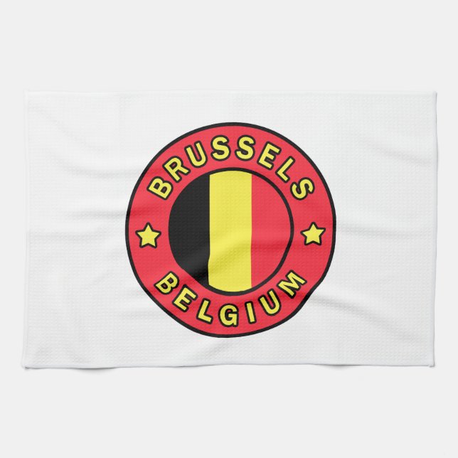 Brussels Belgium Tea Towel (Horizontal)