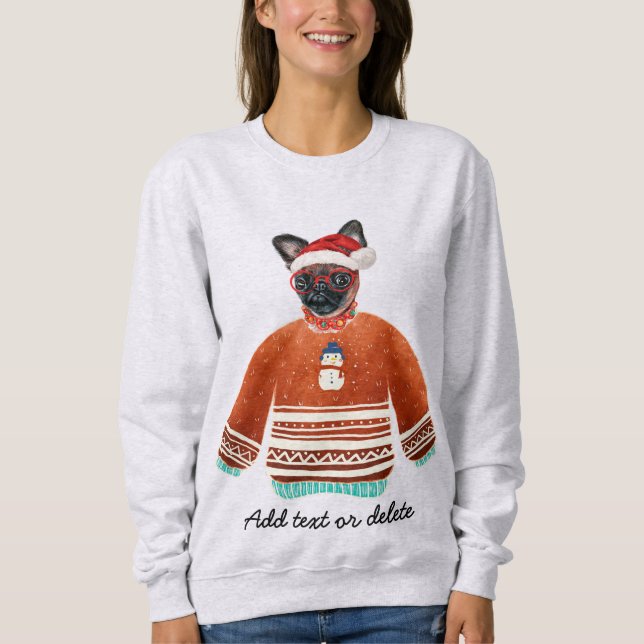 Brussels Dog Ugly Christmas Dog Mum Sweatshirt (Front)