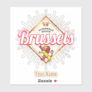 Brussels Europe Capital Belgium Retro Lion Vintage