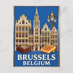 Brussels Grand Place Belgian Heritage Postcard