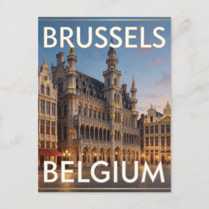 Brussels Grand Place Belgium Travel Scene Postcard