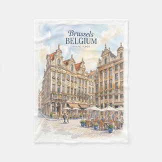 Brussels Grand Place Historic Fleece Blanket