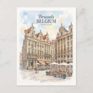 Brussels Grand Place Historic Postcard