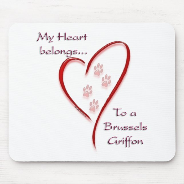 Brussels Griffon Belongs Mouse Pad (Front)