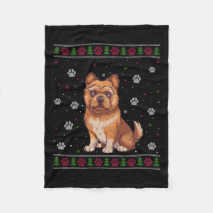 Brussels Griffon Christmas Sweater Xmas Pet Animal Fleece Blanket