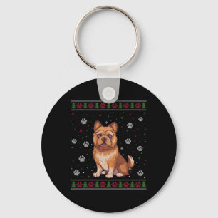 Brussels Griffon Christmas Sweater Xmas Pet Animal Key Ring