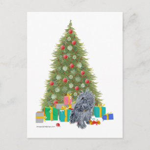 Brussels Griffon Christmas Tree Holiday Postcard