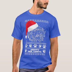 Brussels Griffon Cute Happy Holidays Christmas T-Shirt