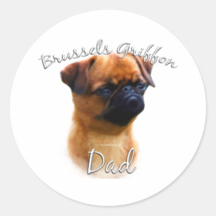 Brussels Griffon Dad 2 Classic Round Sticker