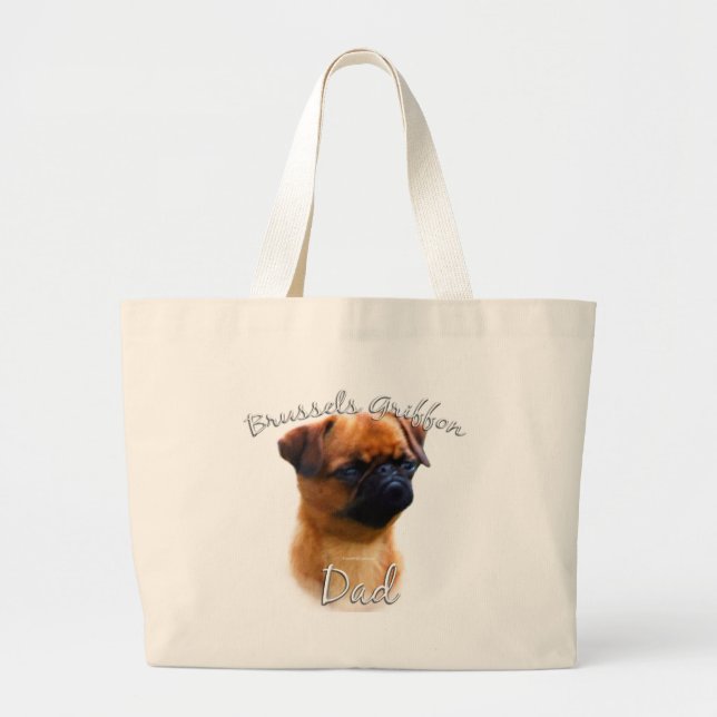 Brussels Griffon Dad 2 Large Tote Bag (Front)