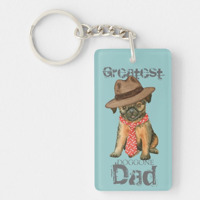 Brussels Griffon Dad Keychain (Front)