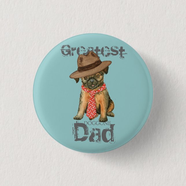 Brussels Griffon Dad Pinback Button (Front)