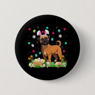 Brussels Griffon Dog Easter Egg Hunt Bunny Ear Hap 6 Cm Round Badge