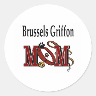 Brussels Griffon Dog MOM Classic Round Sticker