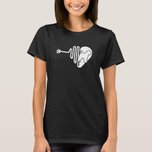 Brussels Griffon Dog Paw Heartbeat Pet Owner Veter T-Shirt