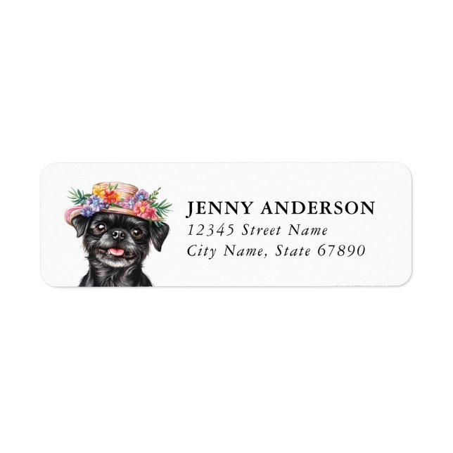 Brussels Griffon Dog Return Address Labels (Front)