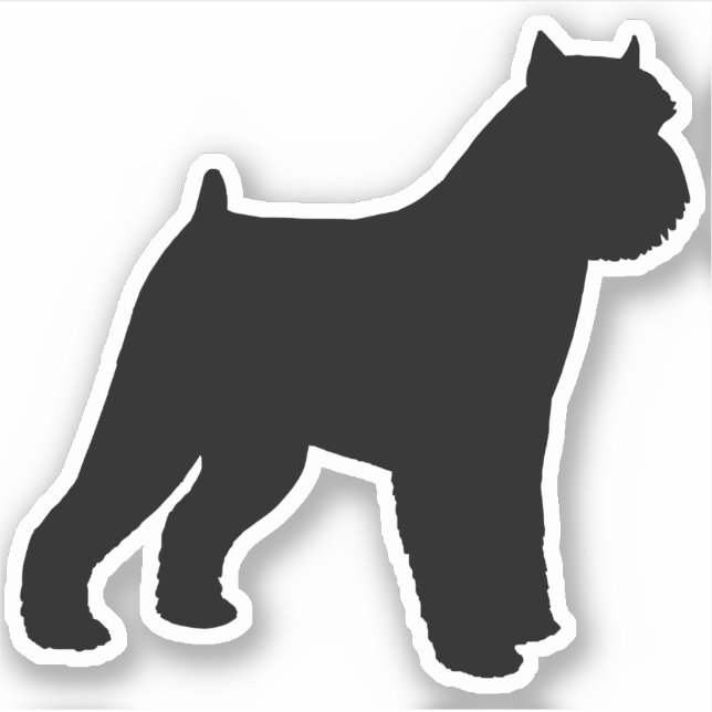 Brussels Griffon Dog Silhouette Vinyl Sticker (Front)