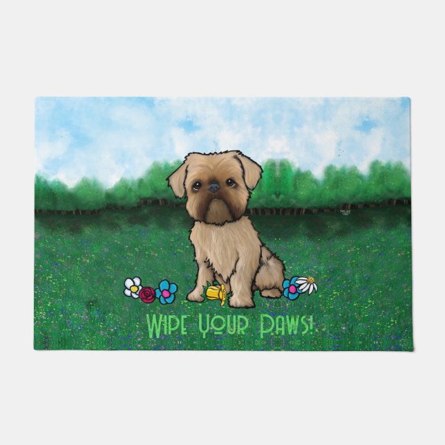 Brussels Griffon Garden Helper Doormat (Front)