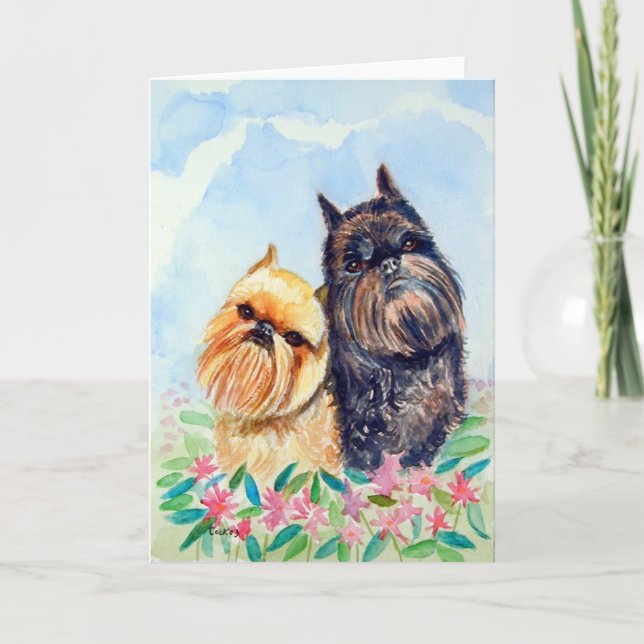 Brussels Griffon Greeting Cards (Front)