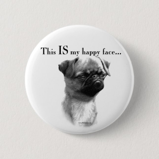 Brussels Griffon Happy Face 6 Cm Round Badge (Front)