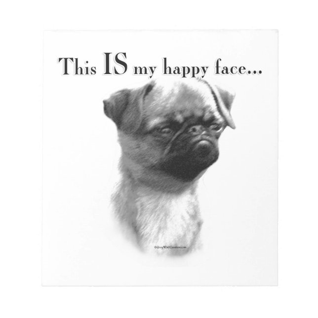 Brussels Griffon Happy Face Notepad (Front)