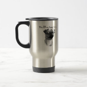 Brussels Griffon Happy Face Travel Mug