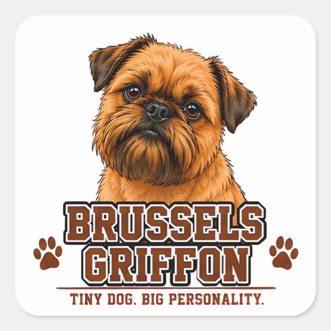 🐾 Brussels Griffon Lover 🐾 Square Sticker (Front)
